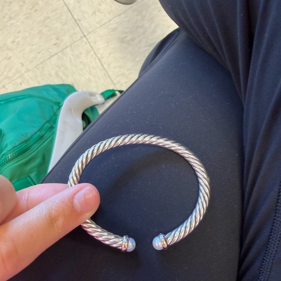 David Yurman Silver Bracelet with Gold and Pearl Accents - Picture 7 of 7